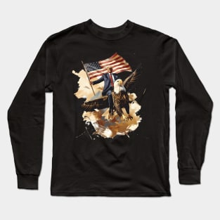 Donald Trump Flying Eagle Long Sleeve T-Shirt